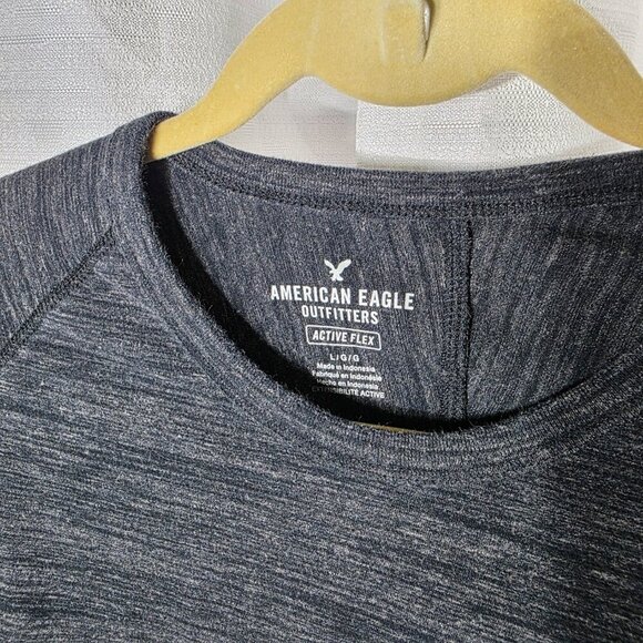American Eagle Men's Gray Long-sleeved Tee Shirt Top Size Large - Picture 3 of 6